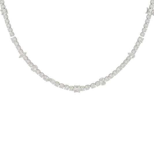 Tennis Necklace Fancy Shapes Intercalados