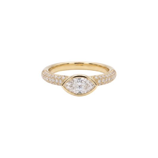 Anillo Pavé con Marquise East West