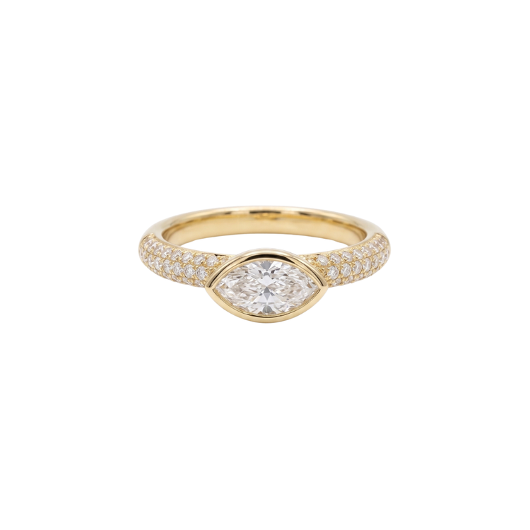 Anillo Pavé con Marquise East West