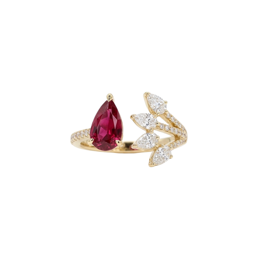 Anillo Rubi y Diamantes