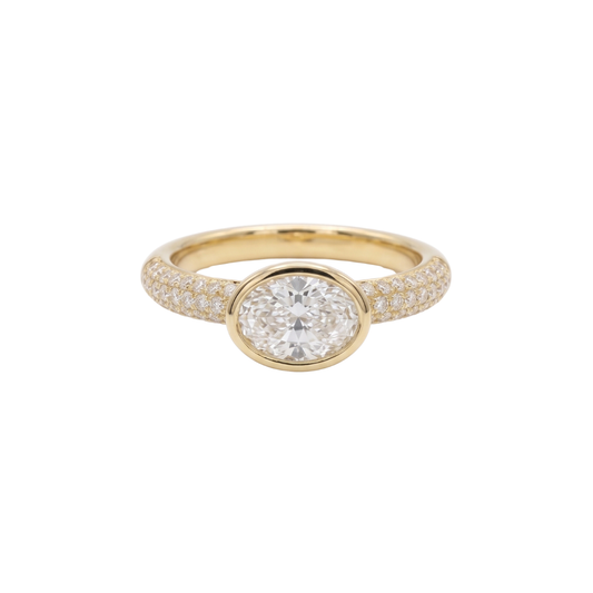 Anillo Pavé con Oval East West