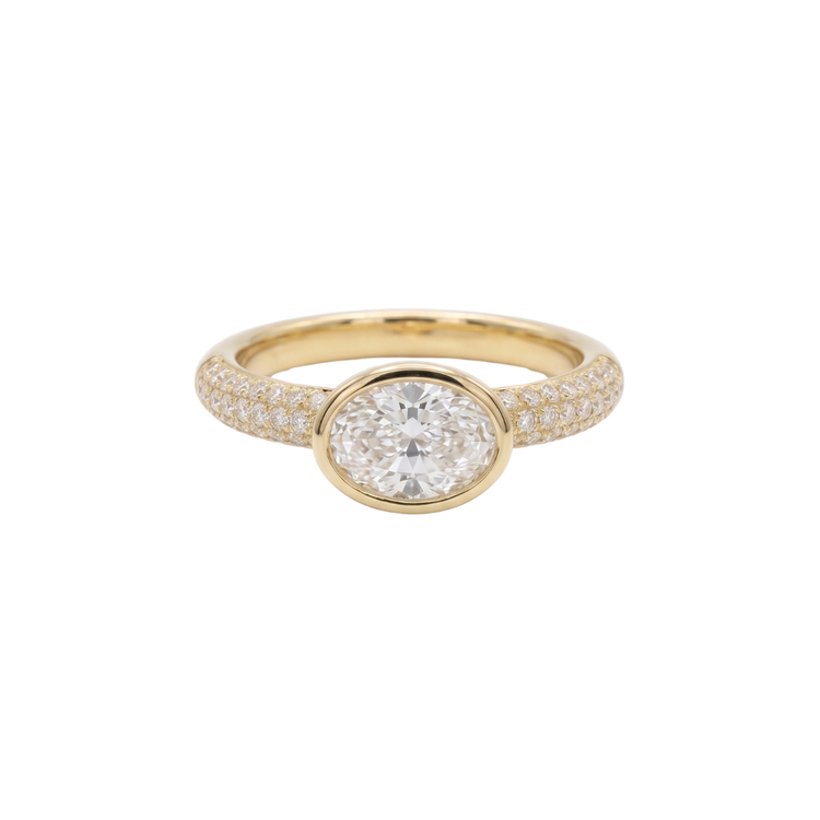 Anillo Pavé con Oval East West