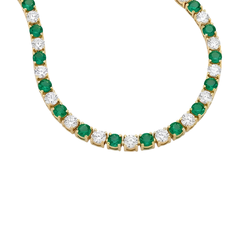 Tennis Necklace Diamantes y Esmeraldas