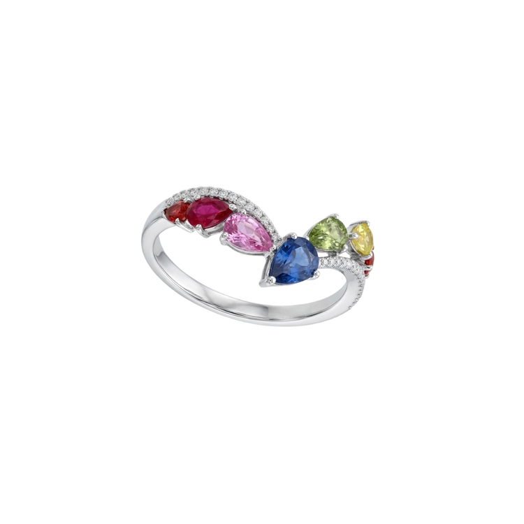 Anillo Zafiros coloridos