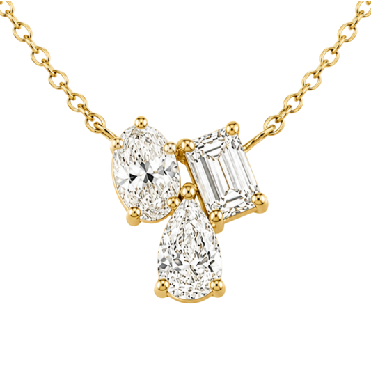 Collar dije diamantes multishape
