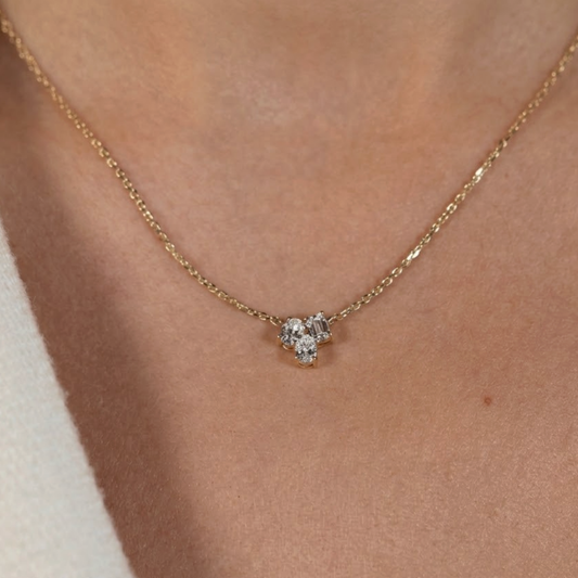 Collar dije diamantes multishape