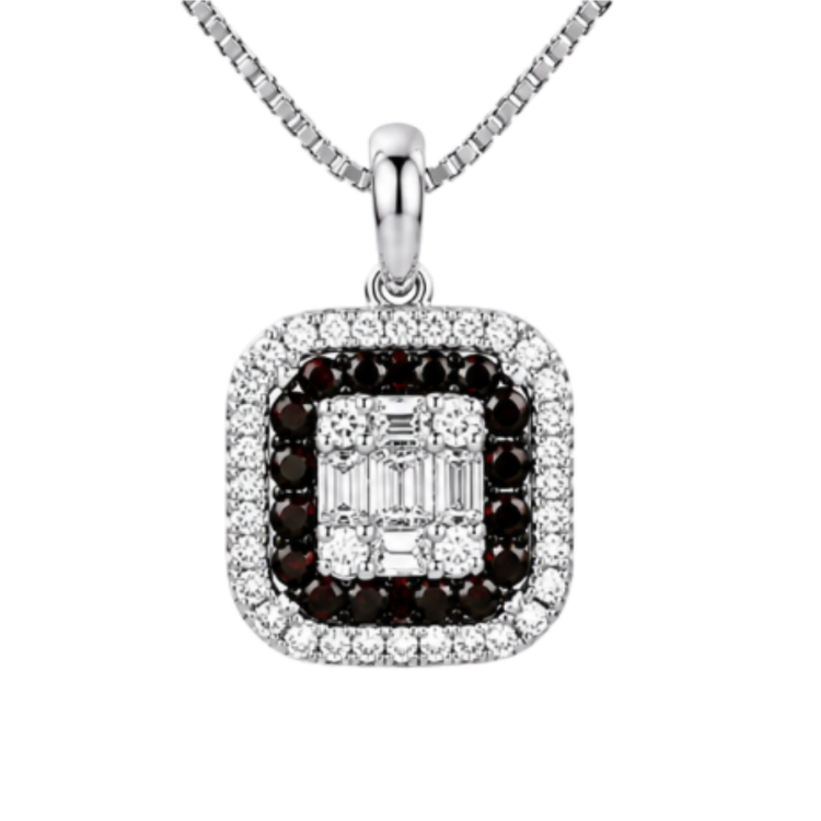 Collar dije diamantes negros
