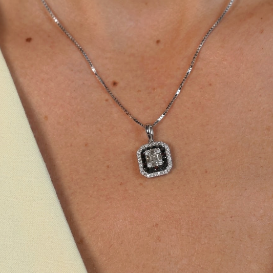 Collar dije diamantes negros