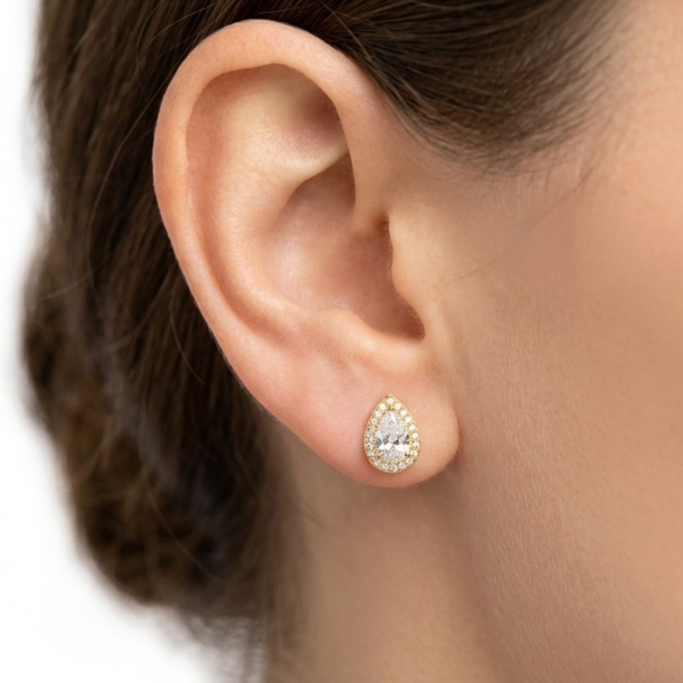 Studs Pear con Halo