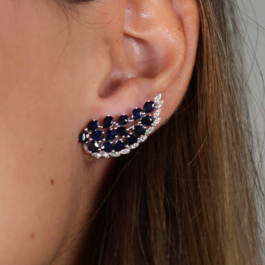 Aretes Zafiro y de Diamantes