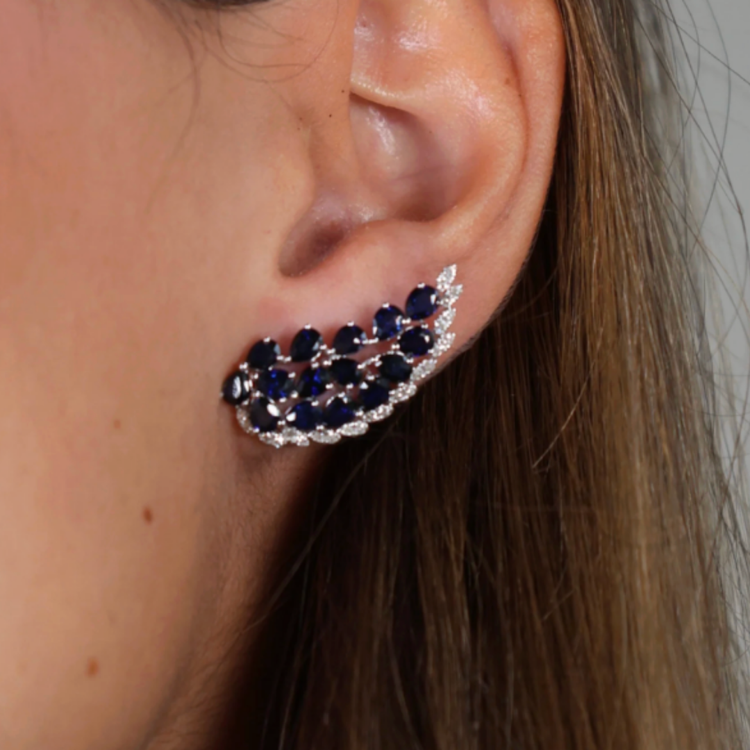 Aretes Zafiro y de Diamantes