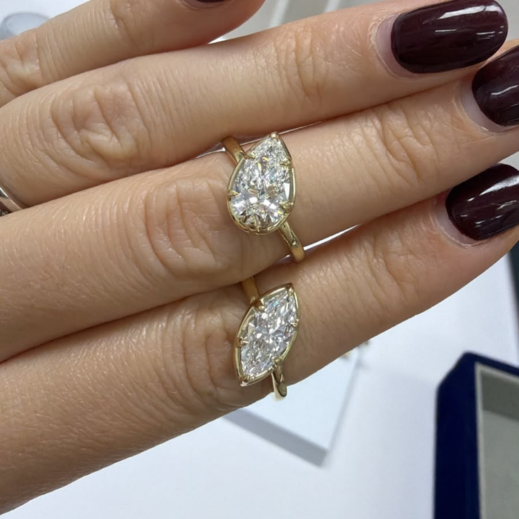 Pinky Ring Marquise Inclinado