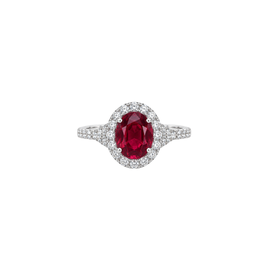 Anillo Rubí Diamantes