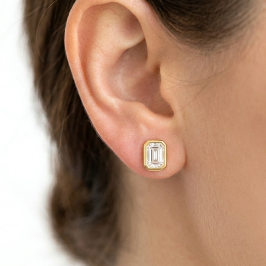 Studs Emerald Bisel