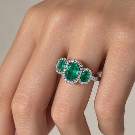 Anillo Esmeralda Diamantes