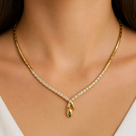 Collar serpiente esmeralda