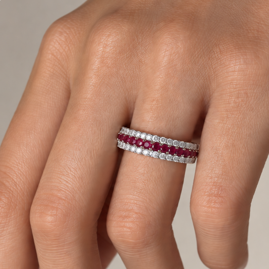 Anillo Rubies Diamantes