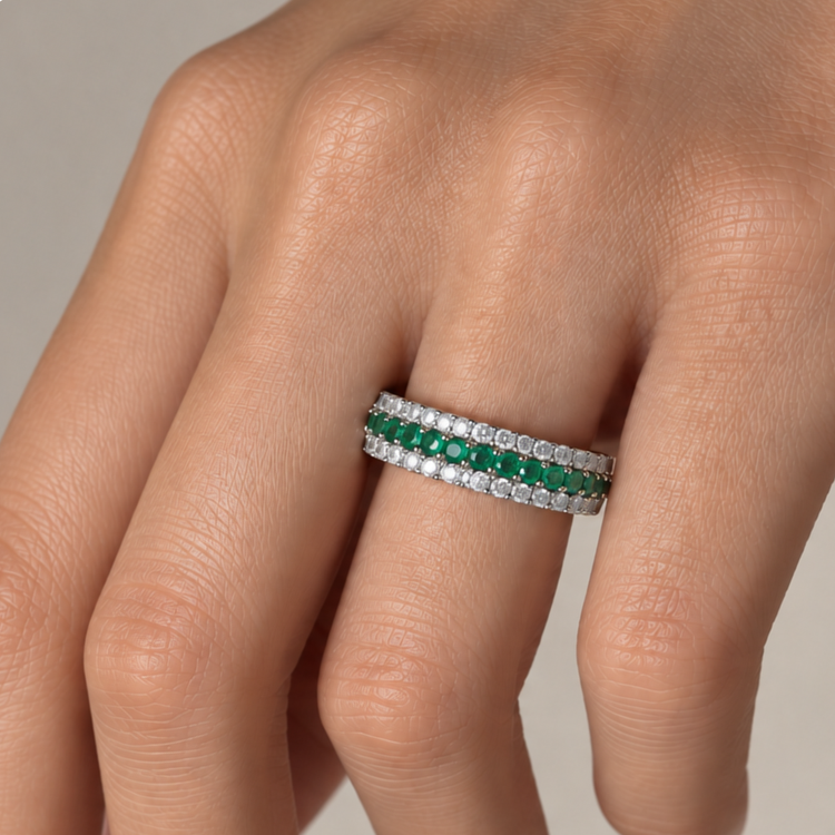 Anillo Esmeraldas Diamantes