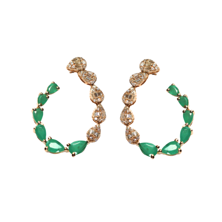 Aretes Esmeralda Diamantes