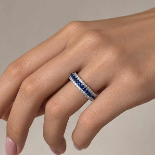 Anillo Zafiros Diamantes