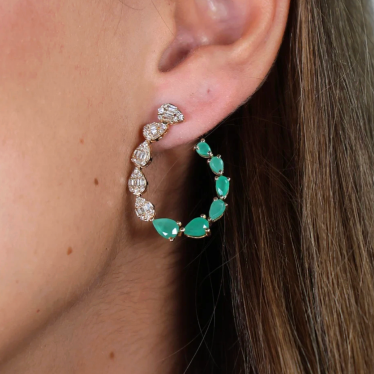 Aretes Esmeralda Diamantes