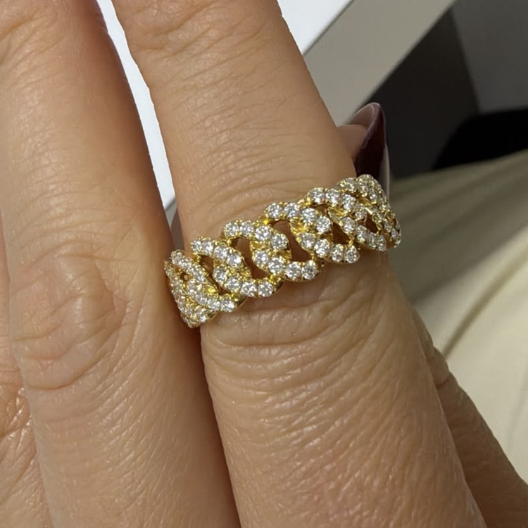 Anillo Cadena con Diamantes