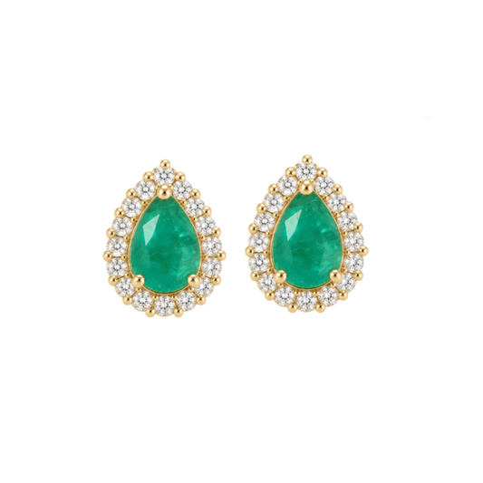 Aretes Esmeralda Diamantes