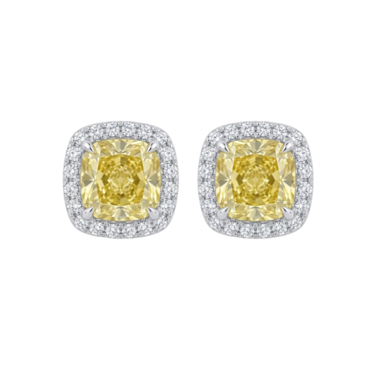 Studs Fancy Yellow con Halo