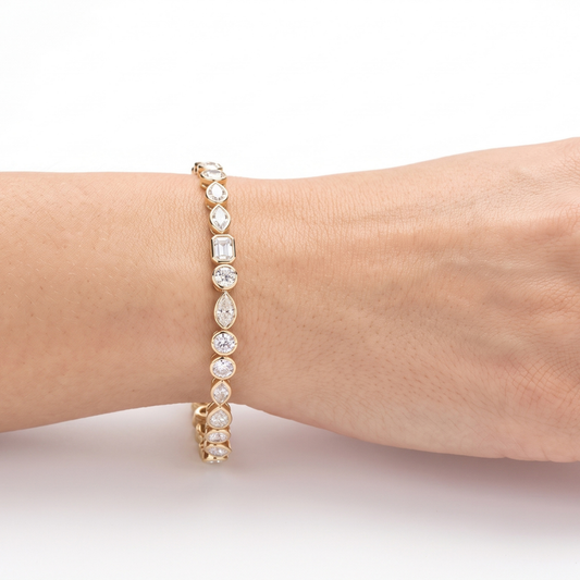 Tennis Bracelet Fancy Shapes East West