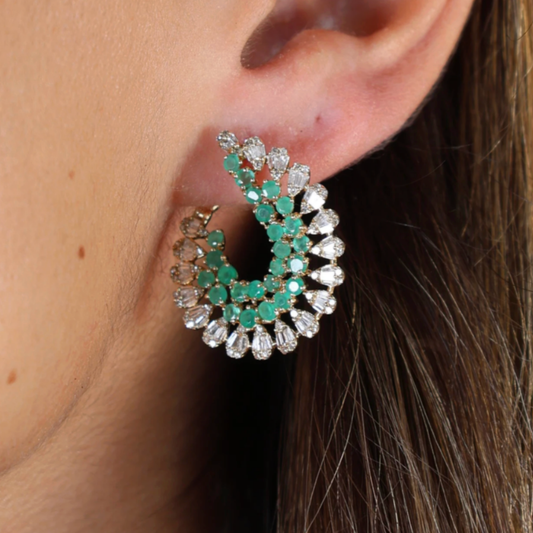 Aretes Esmeralda Diamantes
