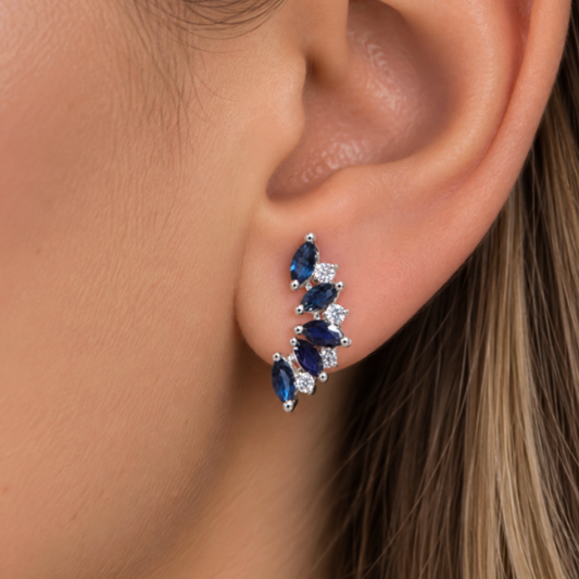 Aretes Zafiros y Diamantes