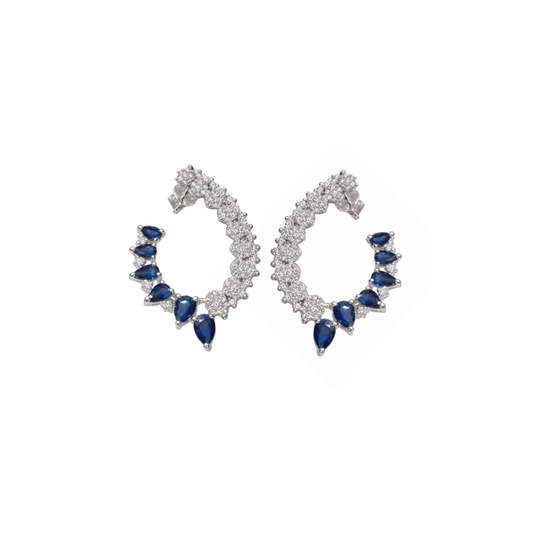Aretes Zafiros y Diamantes