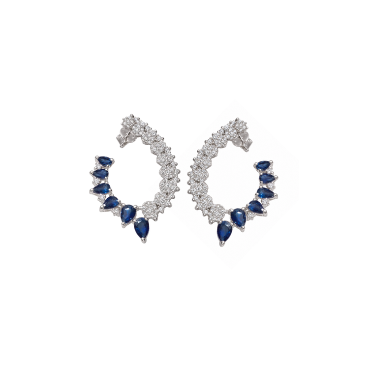 Aretes Zafiros y Diamantes