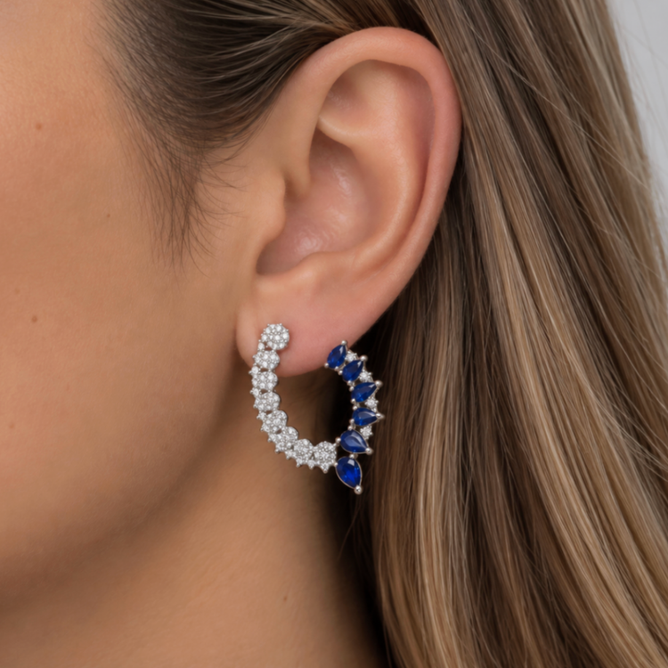Aretes Zafiros y Diamantes