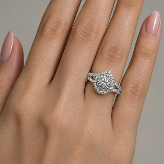 Anillo Diamantes Halo