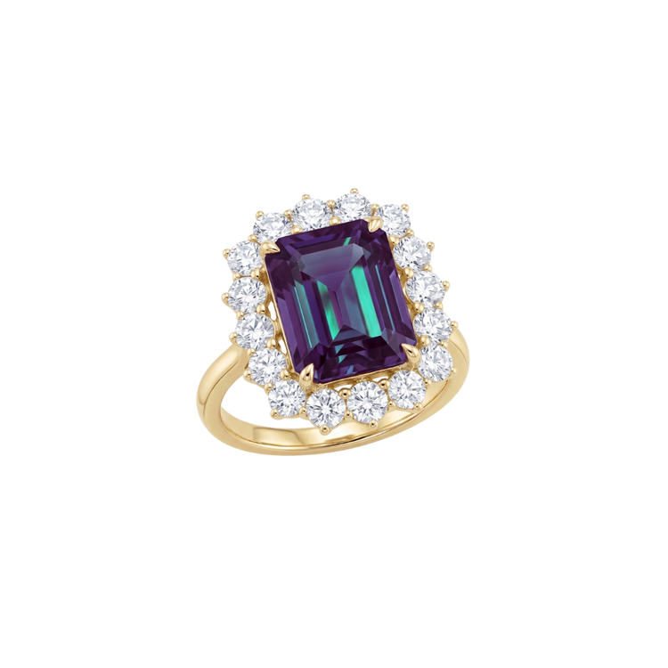 Anillo Alejandrita con Halo