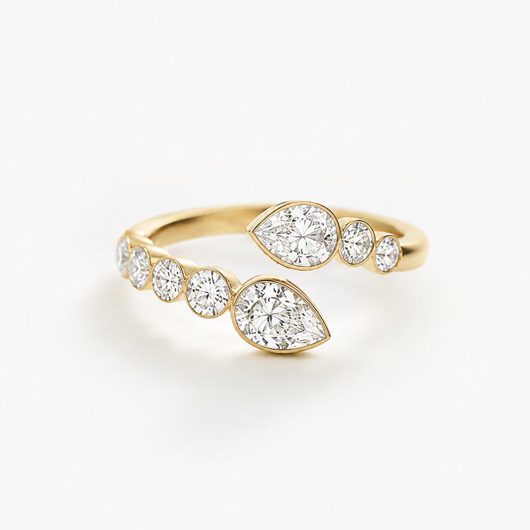 Anillo Marquise and round Lab