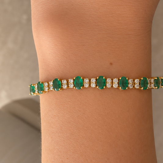 Pulsera Esmeraldas y Diamantes