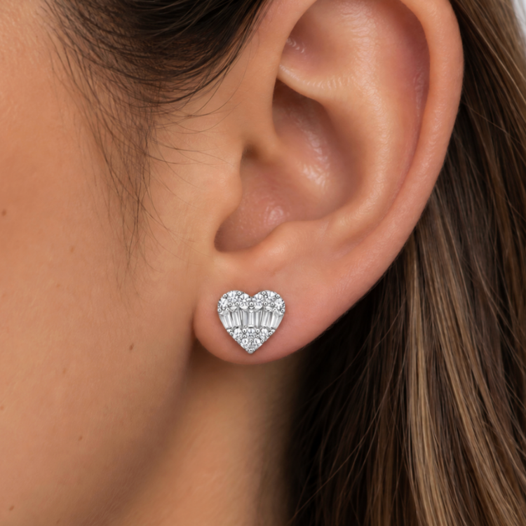 Aretes Corazón Diamantes