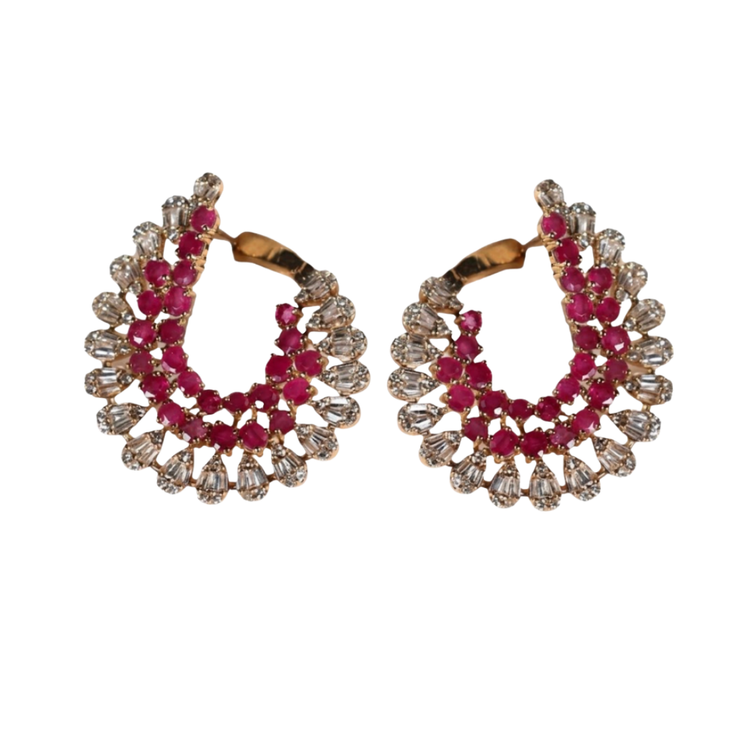 Aretes Rubies Diamantes
