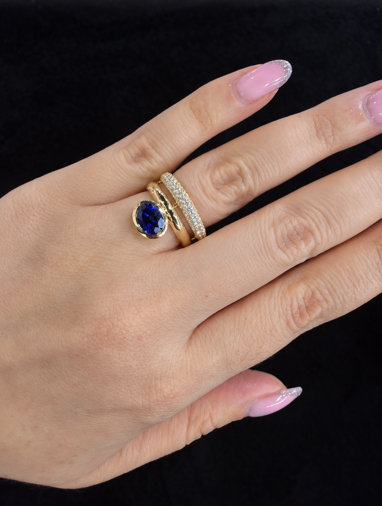 Anillo Zafiro Diamantes