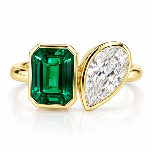 Anillo Esmeralda y Diamante
