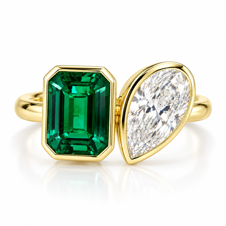 Anillo Esmeralda y Diamante