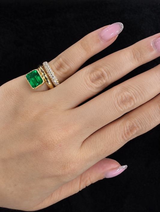 Anillo Esmeralda Diamantes
