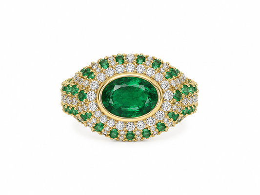 Anillo Esmeralda y Diamante