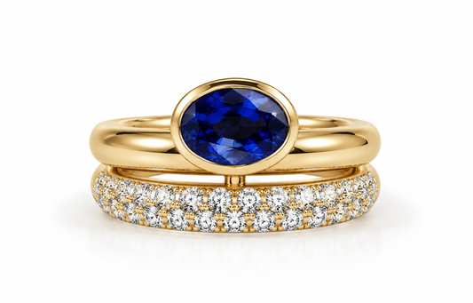 Anillo Zafiro Diamantes