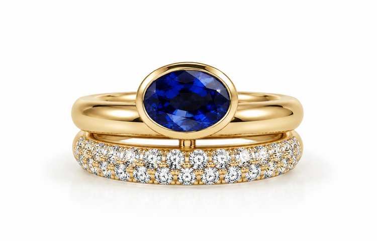 Anillo Zafiro Diamantes