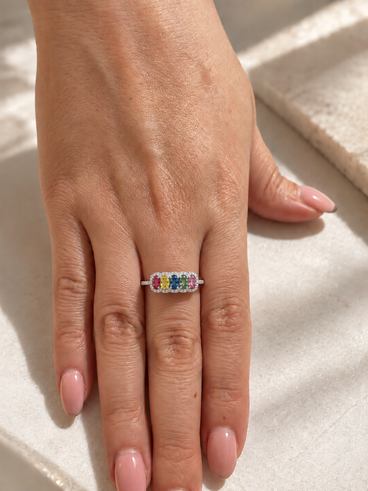 Anillo Zafiro multicolor