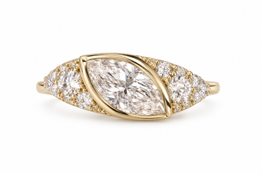 Anillo Diamantes Marquise Pavé
