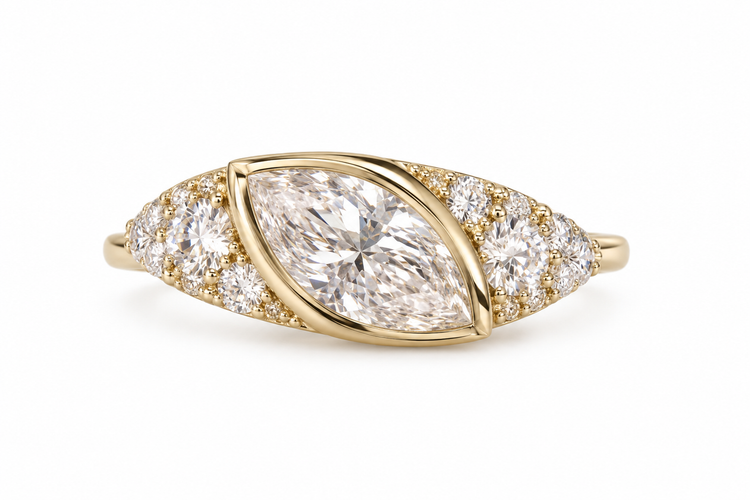 Anillo Diamantes Marquise Pavé